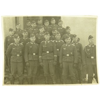 Groepsfoto van Luftwaffe-luchtafweergunners. Espenlaub militaria
